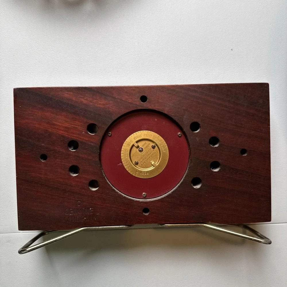 Vintage Taylor Mahogany Wood Desktop Compensated Barometer 3 Gauges